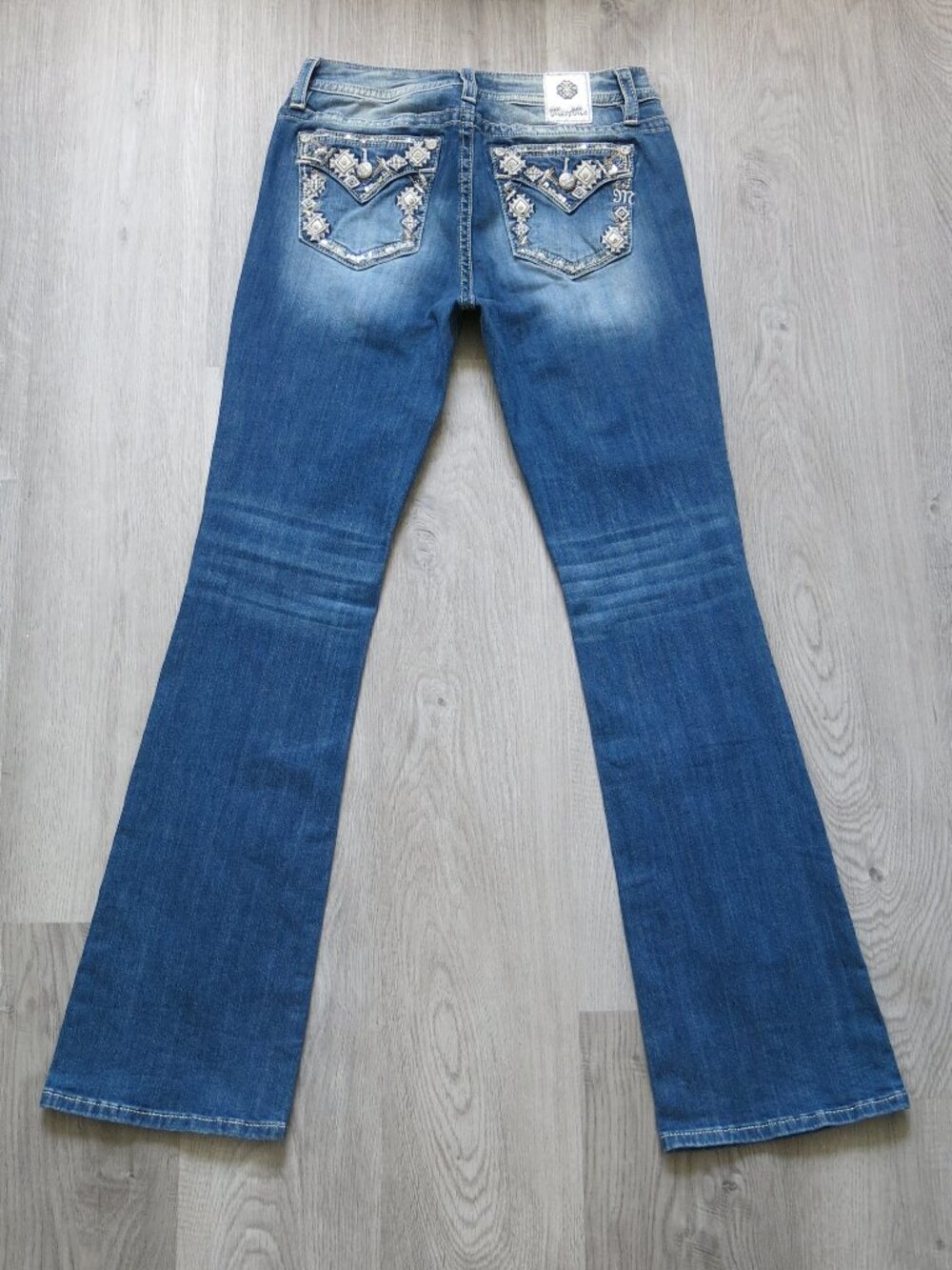 Miss Me Cotton Blend Mid Rise Boot Cut Denim Jeans - Size 29
